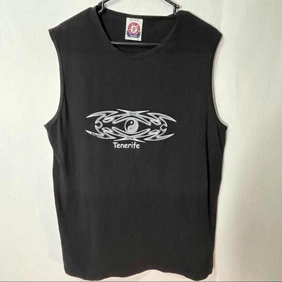 Vintage Other - VTG Tenerife Black Yin & Muscle Tee Shirt XL